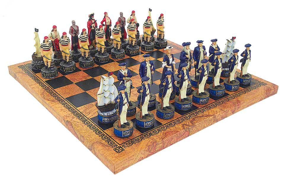 Pirates Vs Navy Chess Set | Gothic Gifts