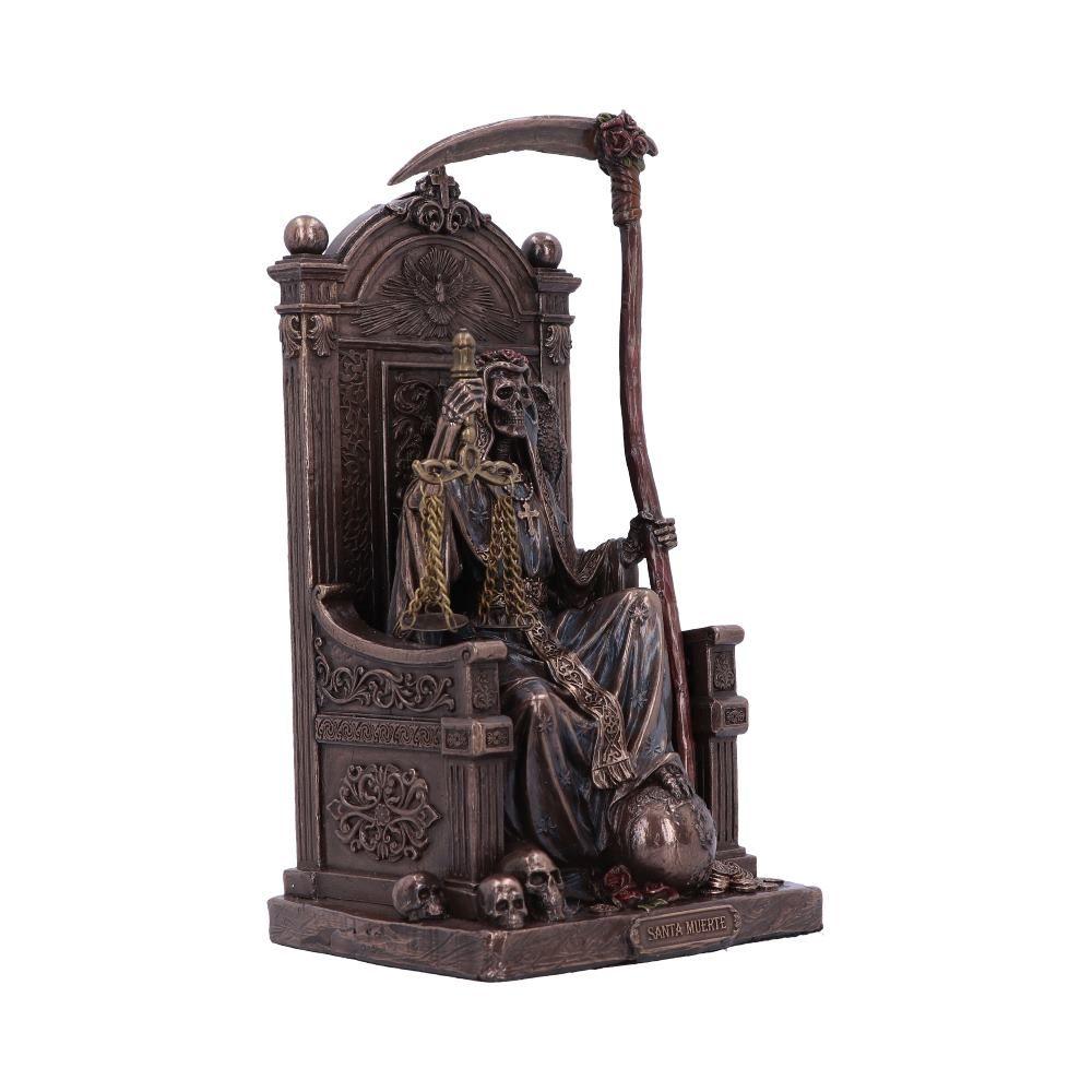 Santa Muerte On Throne Bronze Figurine | Gothic Gifts