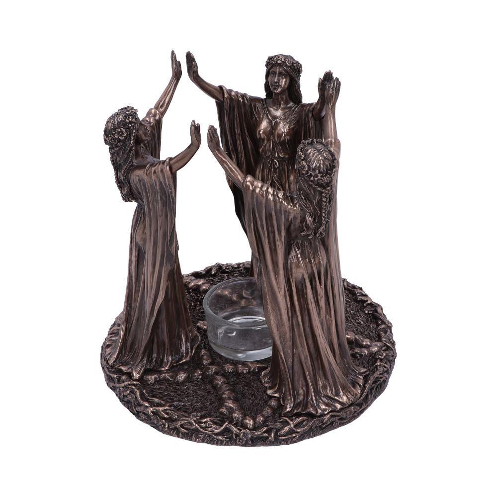 Wiccan Ceremony Triple Goddess Bronze Tea Light Holder | Gothic Gifts