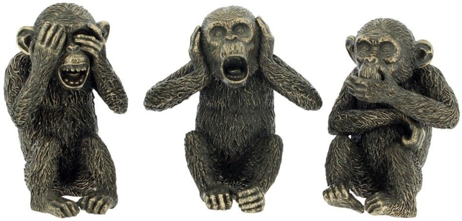 Three Wise Monkeys Bronze Figurines (Set of 3) | Bronze Gifts