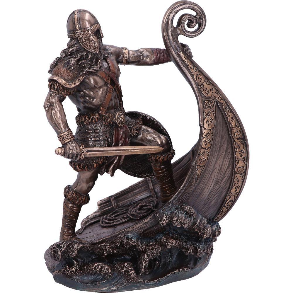 Viking On Longship Halvor Bronze Statue Gothic Gifts