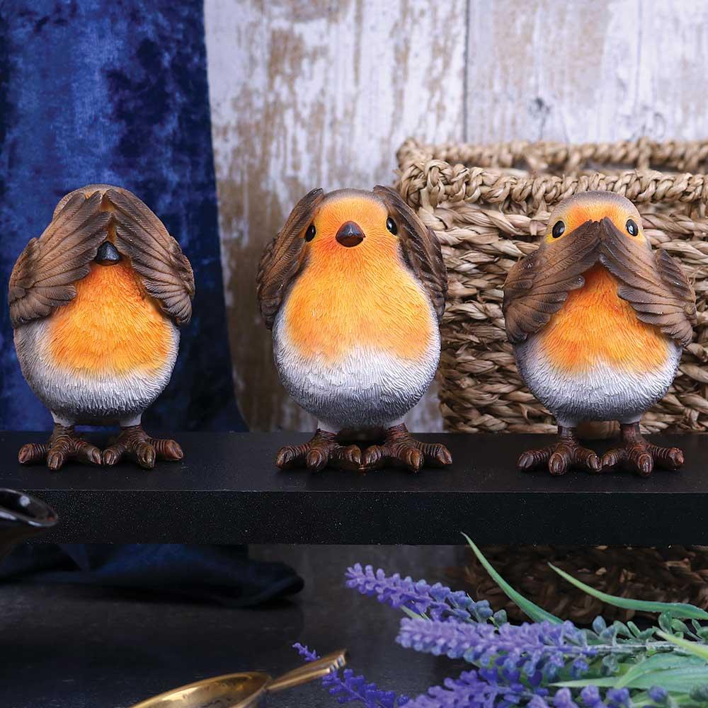 Three Wise Ravens Figurines 8.7cm