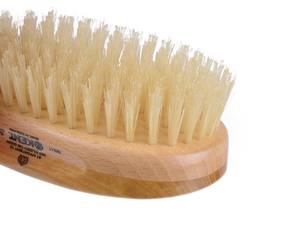 Kent Oval Military Hair Brush with White Bristles Ms11 A Gentleman's Bits