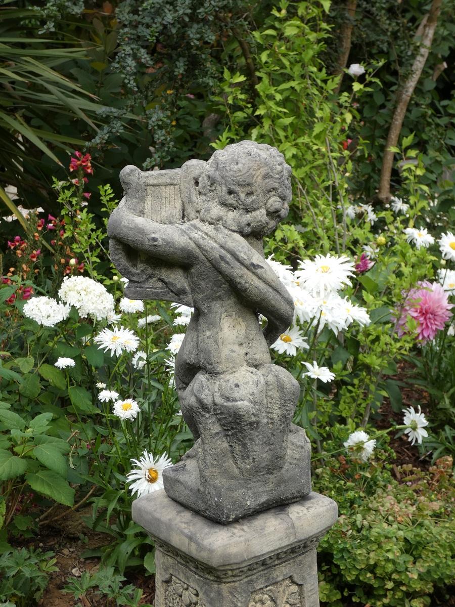 Lyre Player Stone Sculpture | Garden Statue Shop