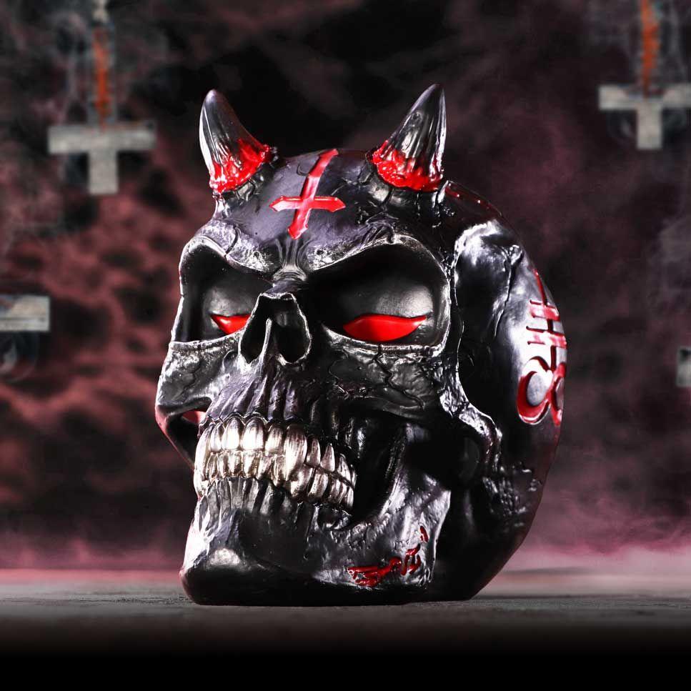 Nemesis Now Targa Da Parete Devils Ram's Skull Petrine Cross - James Ryman - 30,5 Cm (Rosso) - 5