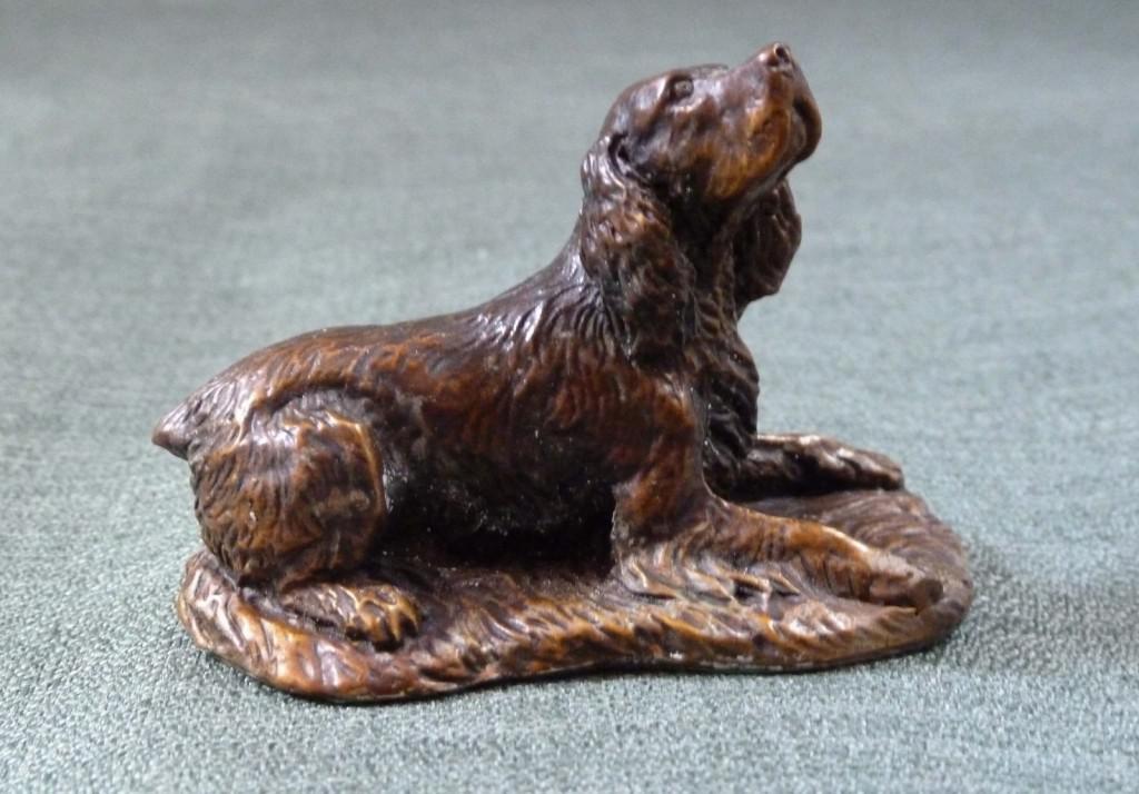 Spaniel Lying Bronze Ornament Small Bronze Gifts