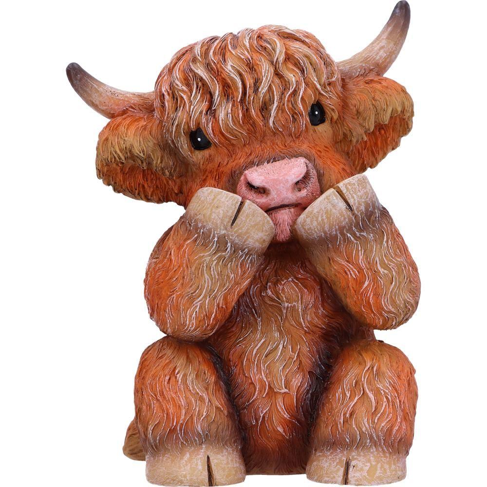 Three Wise Highland Cow Figurines Gothic Gifts