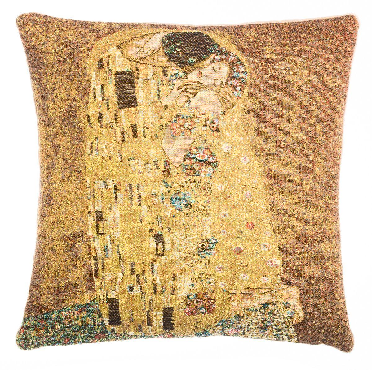 The Kiss By Gustav Klimt Woven Tapestry Cushion Cover Ii The