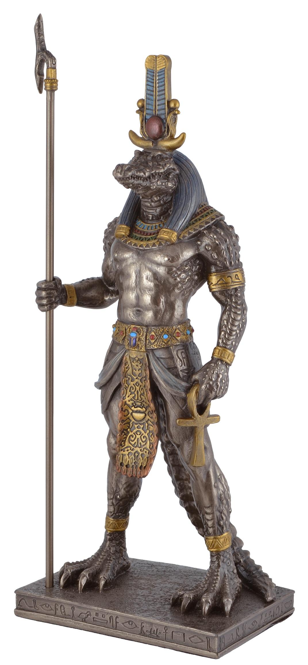 Sobek Egyptian God Of The Nile Bronze Figurine | Gothic Gifts