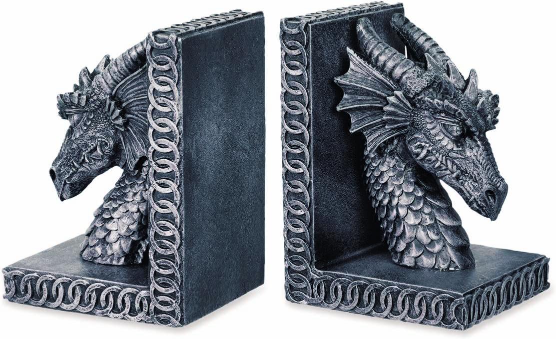 Dragon Head Bookends Set of 2 Gothic Gifts