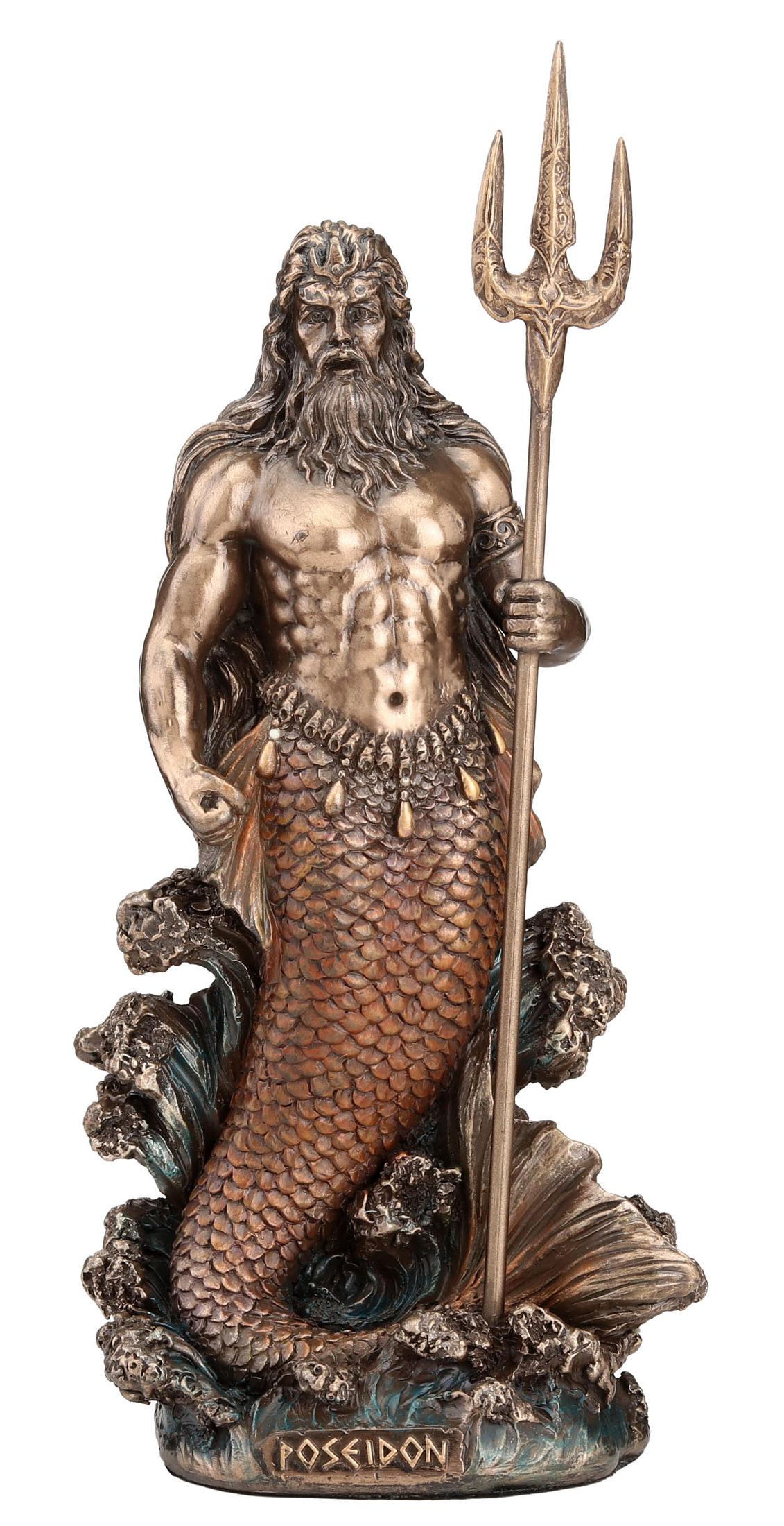 Poseidon God of the Sea Medium Bronze Figurine | Gothic Gifts