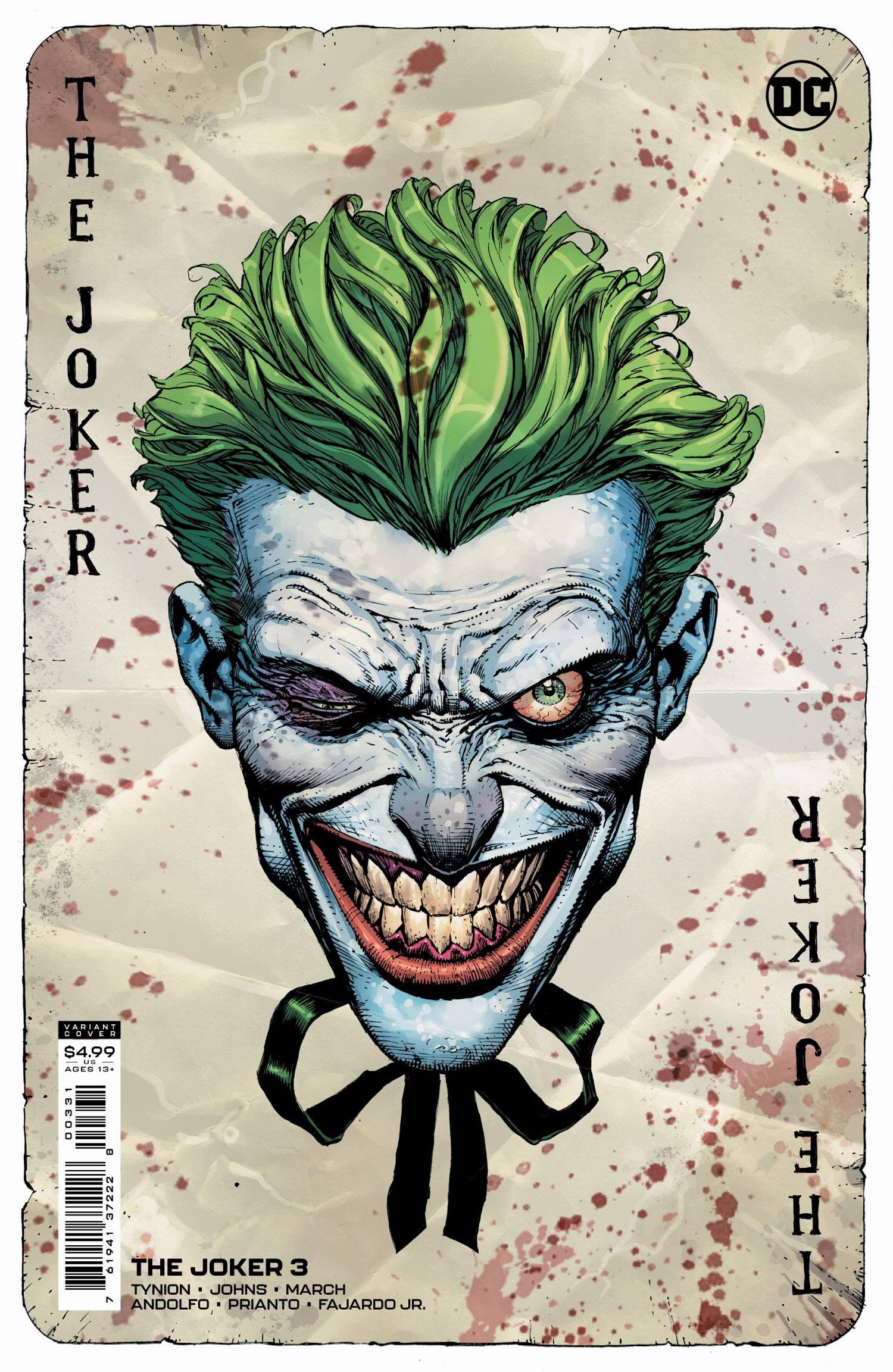 Joker #3 Cover B Finch Cardstock Variant Comic | Gothic Gifts