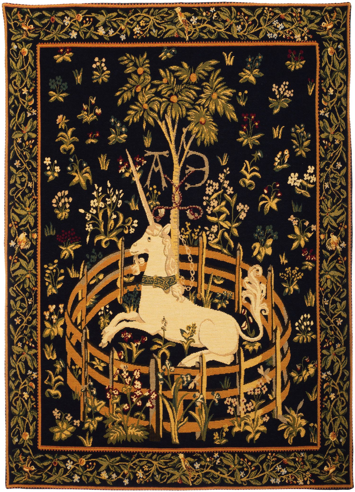 Unicorn in Captivity Medieval - Woven Wall Tapestry | The Tapestry Shop