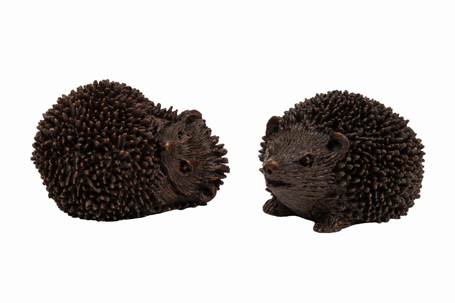 Hedgehog Sleeping Solid Bronze Small Sculpture (Frith Creative Bronze