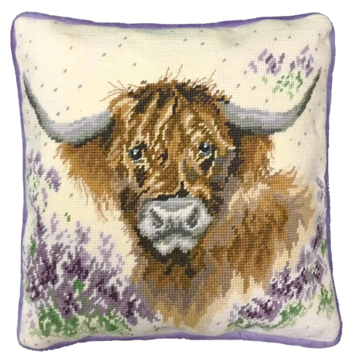 Highland Heathers Cow Tapestry Kit - Wrendale by Bothy Threads | Stitch ...