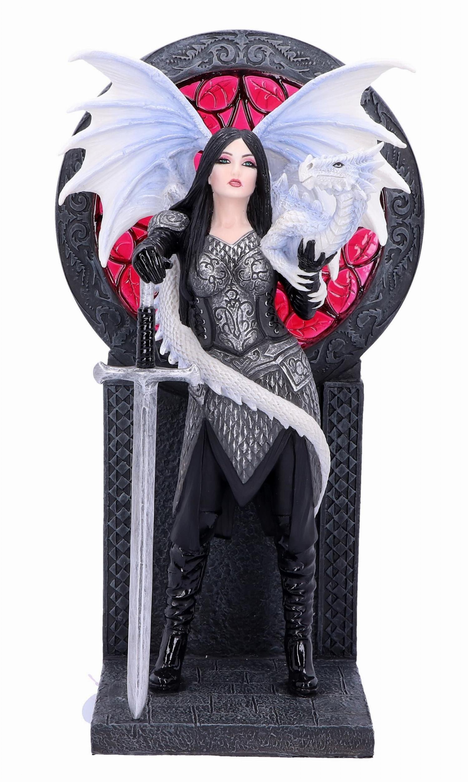 Anne Stokes Valour Dragon Gothic Female Warrior Polyresin Hand Painted Figurine