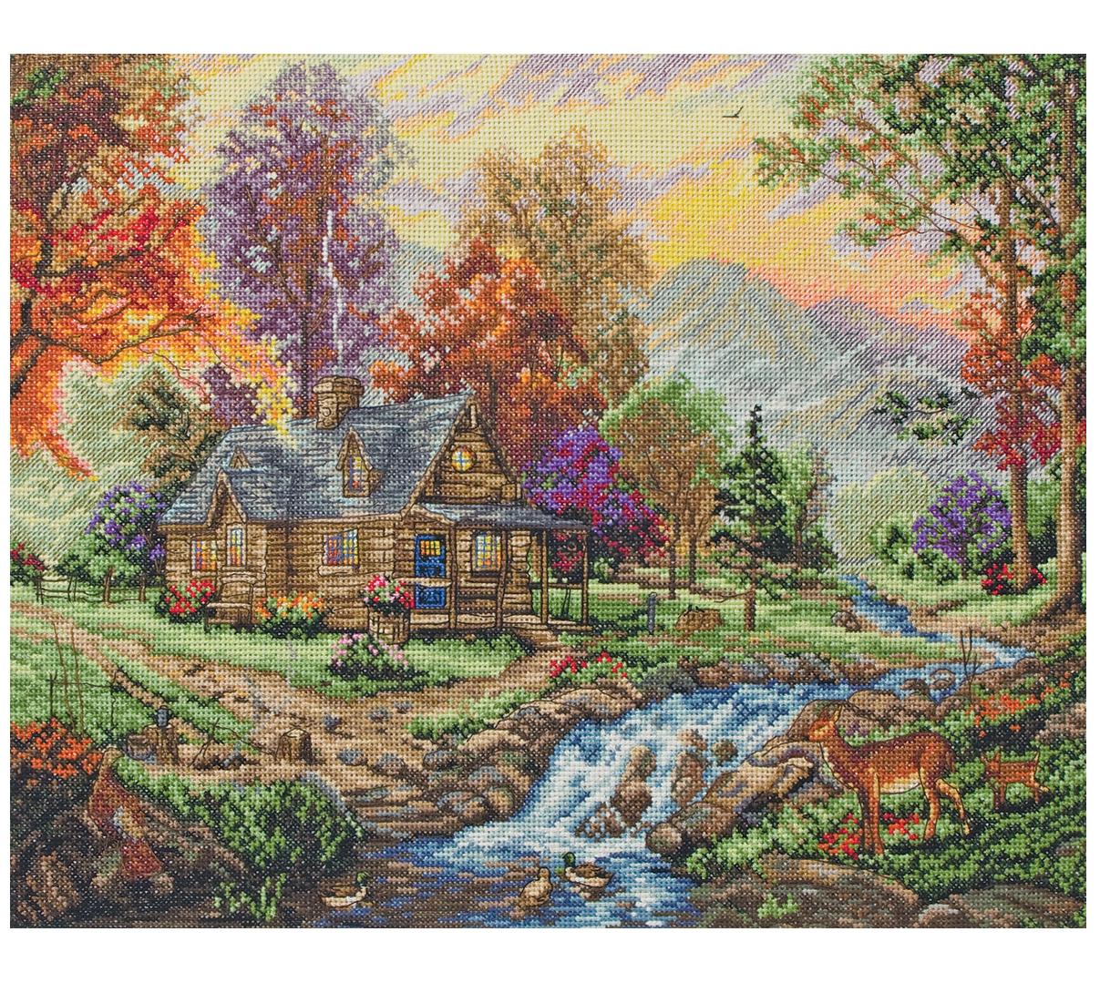 RIOLIS - Violets in a Pot 2091, Cross Stitch Kits 8¾" x 8¾