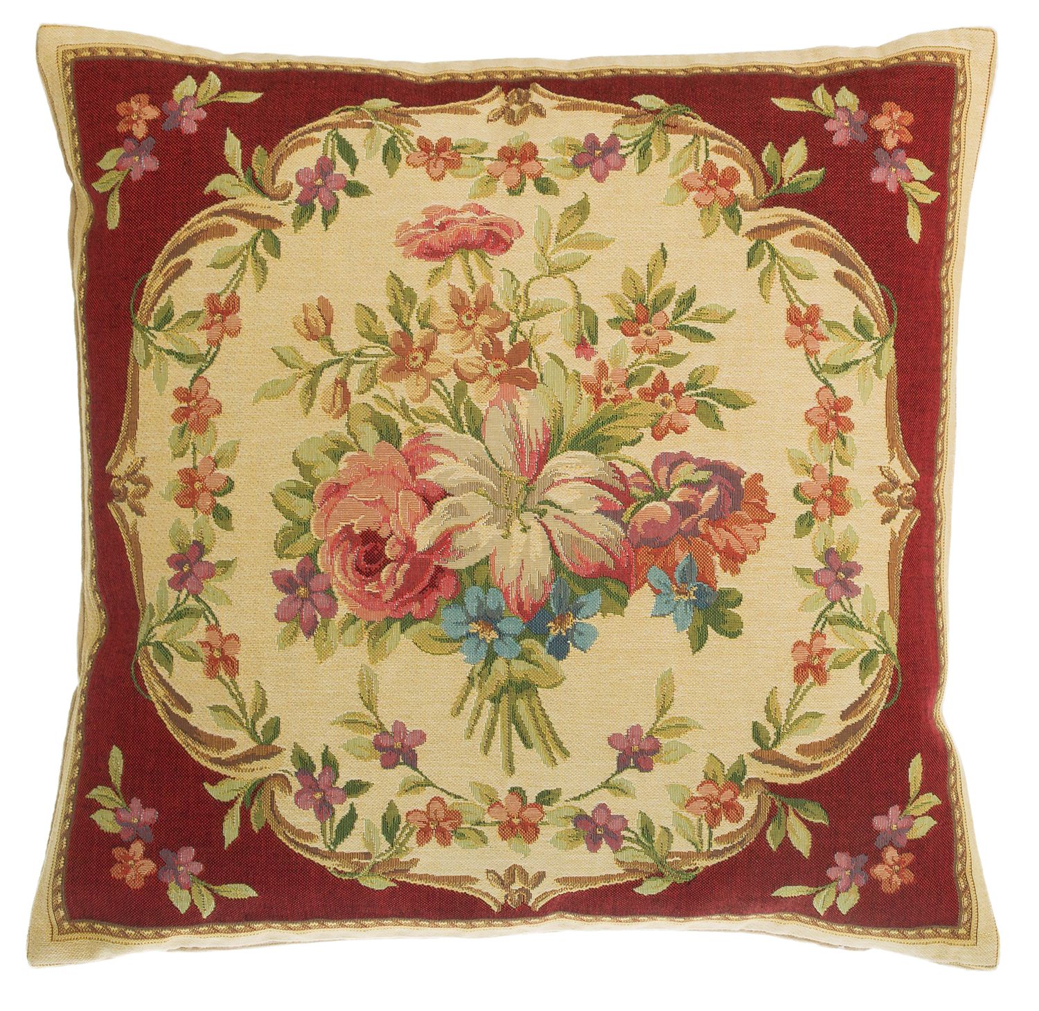 Flowers Woven Tapestry Cushion Cover I The Tapestry Shop