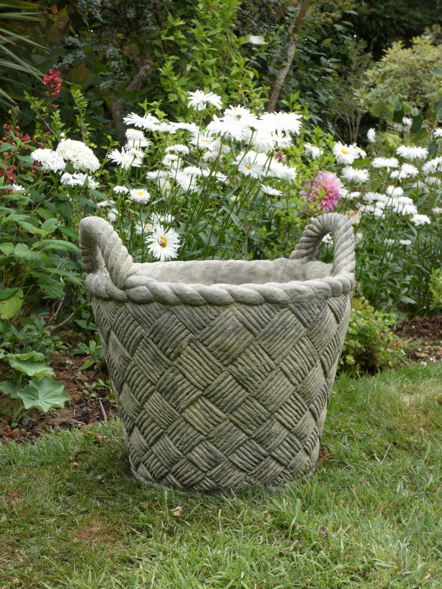BASKET URN Stone Sculpture Garden Statue Shop
