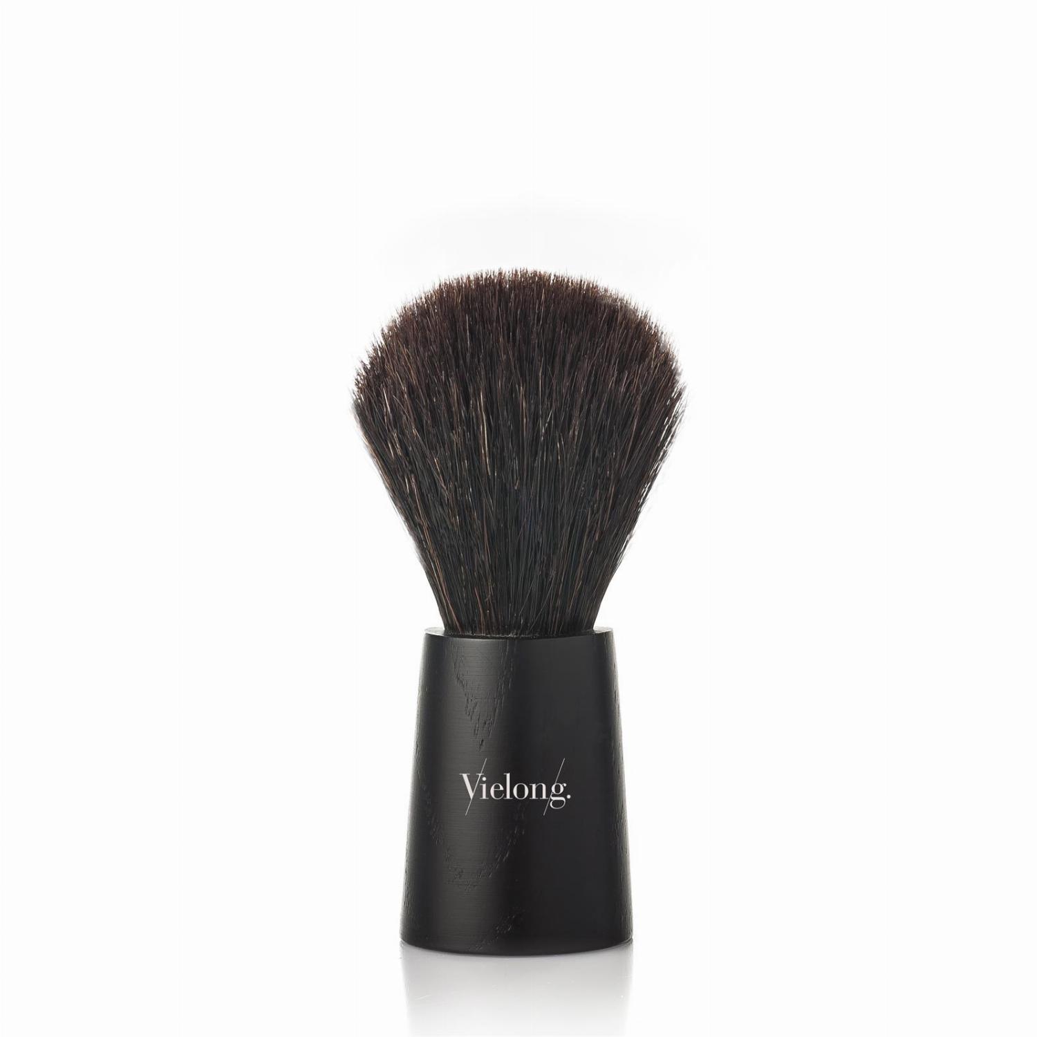 Vielong Nördik Black Horse Hair 24mm Shaving Brush with Black Satin