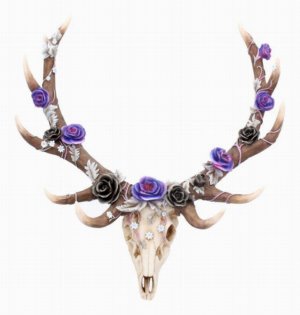 Photo #1 of product C4035M8 - Antlers of Eden Floral Decorated Animal Deer Skull
