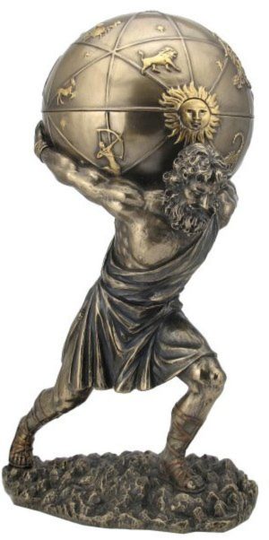 Photo of Atlas Bronze Figurine and Trinket Box