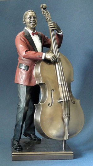 Photo of Bass Player Jazz Bronze Figurine