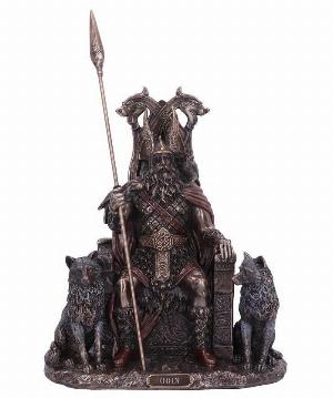 9 Odin Bust with Ravens Viking Norse Mythology God Statue Bronze