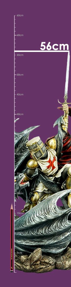 Photo #2 of product D7171B25 - Legends Fall  Templar Knight vs Dragon Resin Figurine