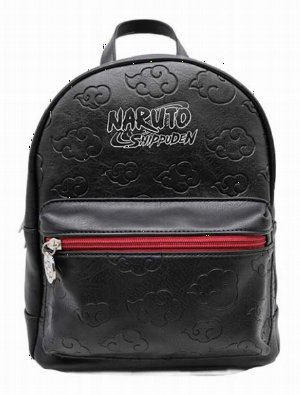 Photo #1 of product C6391X3 - Naruto Anime Akatsuki Backpack in Black 28cm