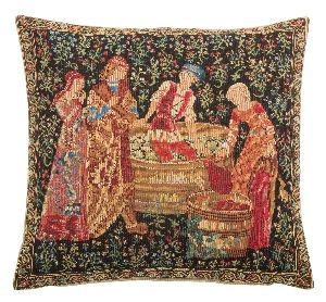 Phot of The Pressing Grape Harvest Tapestry Cushion