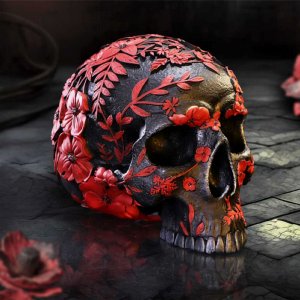 Photo #5 of product B6836C24 - Age of Opium Poppy Skull