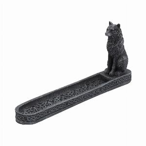 Photo #1 of product C0854C4 - Catching The Scent Obsidian Wolf Incense Burner 25cm