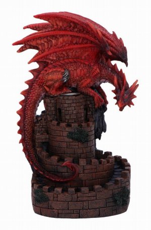 Photo #1 of product U6703A24 - Crimson Keep Red Dragon Backflow Incense Burner 22cm