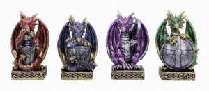 Photo #1 of product U6743A24 - Defend the Hoard Dragon Protector Figurines (Set of 4) 10cm