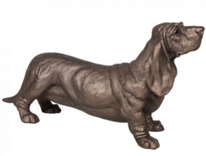 Photo of Dudley Basset Hound Dog Bronze Sculpture Harriet Dunn 31cm