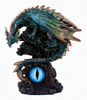 Photo #1 of product U6697A24 - Forest Seer Green Dragon Eye Figurine 16cm