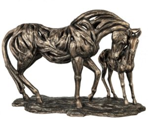 Photo of Guidance Mare and Foal Contemporary Bronze Horse Figurine Large 56cm