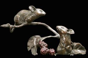 Photo of Mice with Berries Bronze Figurine (Limited Edition) Michael Simpson