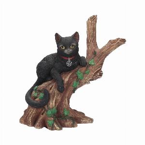 Photo #1 of product B1806E5 - Onyx Cat in Tree Figurine Wiccan Witch Gothic Ornament