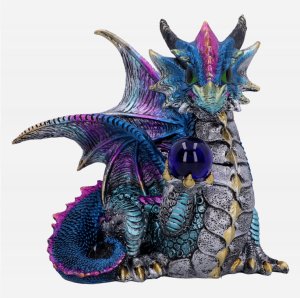 Photo #1 of product U6563Y3 - Orb Hoard Dragon Figurine (Blue)