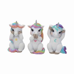 Photo #1 of product B3715K8 - Three Wise Cutiecorns Ornament Cute Unicorn Figurine Set