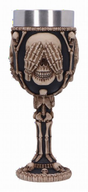 Photo #1 of product U6718A24 - Three Wise Skeletons Goblet 20cm