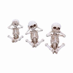 Photo #1 of product D4928R0 - See No, Hear No, Speak No Evil Skellywag Skeleton Figurines
