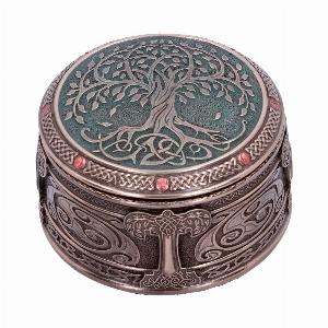Photo #1 of product D4738P9 - Round Tree of Life Celtic Trinket Box