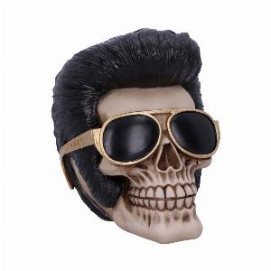 Photo #1 of product U5425T1 - Uh Huh The King Elvis Skull Figurine