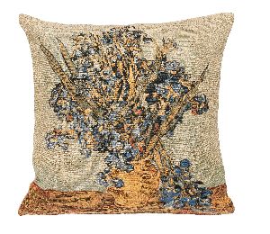 Phot of Van Gogh Vase With Irisses Tapestry Cushion