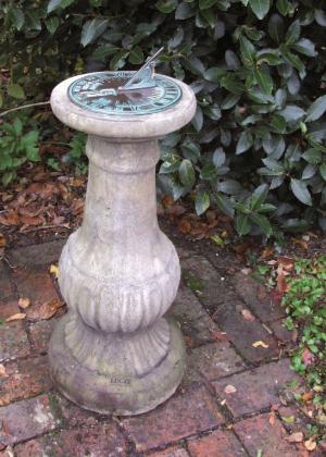 Photo of Victorian Stone Column with Aged Brass Sundial
