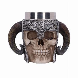 Photo #1 of product B2091F6 - Viking Skull Helmet Tankard Historical Mug