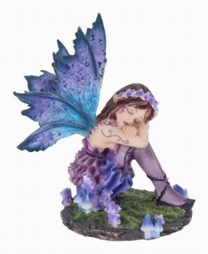 Photo #1 of product D1597E5 - Akina Figurine Purple Blue Floral Fairy Ornament